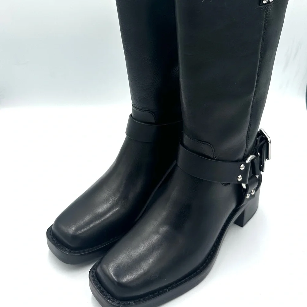 Reformation Francesca Leather Moto Boot - Picture 3 of 4